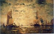 unknow artist, Seascape, boats, ships and warships. 76